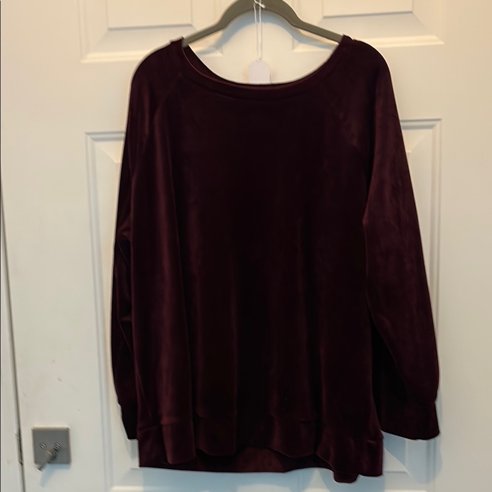 Maroon Velvet Sweater